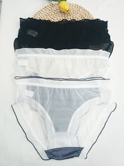 3pcs Contrast Mesh Briefs Comfy & Breathable Intimates Panties