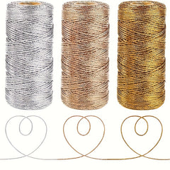 92 Meter Metallic Silver Bakers Twine for Arts and Crafts