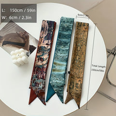 Vintage French Silk Hair Band Bow Knot Scrunchies Elastic Ties