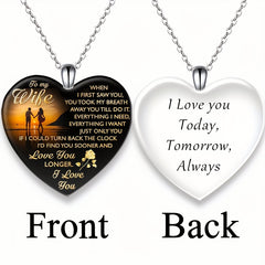 Wife Love Crystal Pendant Necklace Gift