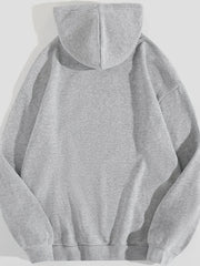 Letter Print Drawstring Hoodie Casual Sweatshirt Women's Clothing