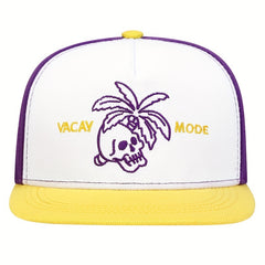Cartoon Embroidery Flat Brim Baseball Cap