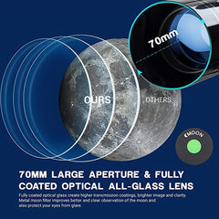 70mm Astronomical Telescope w/Stargazing Mirror - Ideal Children's Gift