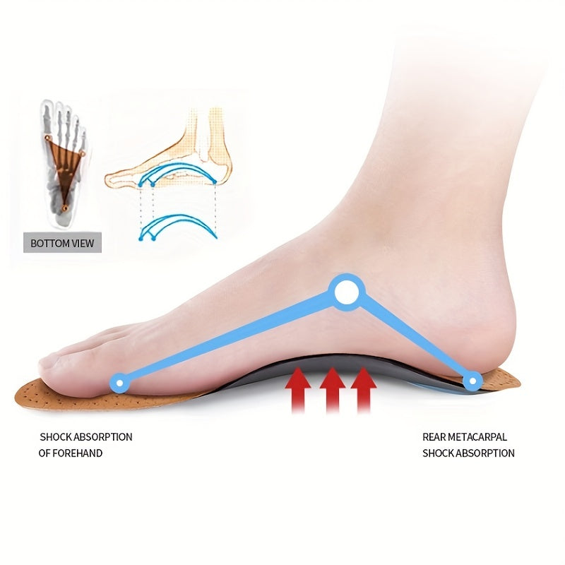 Leather Orthotic Insole Arch Support Shoes Men Women Plantar Fasciitis