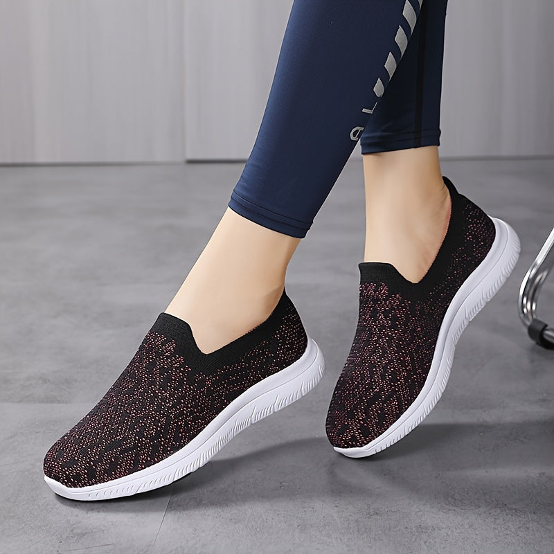 Women's Lightweight Slip-on Sports Sneakers, Breathable Walking Shoes