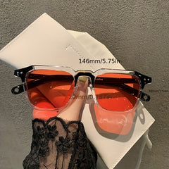Y2K Clear Square Sunglasses for Women Men UV400 Sun Shades Glasses