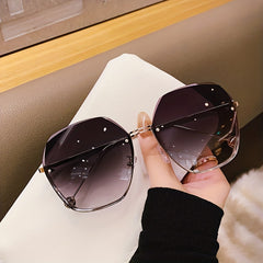 Gradient Frameless Sunglasses - Stylish Metal Sunshade Eyewear