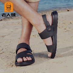 LAORENTOU Men's Beach Sandals Quick Drying Non-Slip Comfy Slides