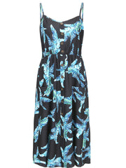  Button Detail Spaghetti Strap Cami Dress