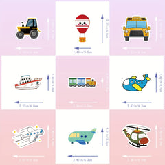 100pcs Cartoon Traffic Vehicle Stickers for Laptop Car Bicycle Luggage