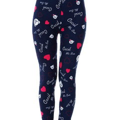 Women's Heart Bear Print Casual Pants
