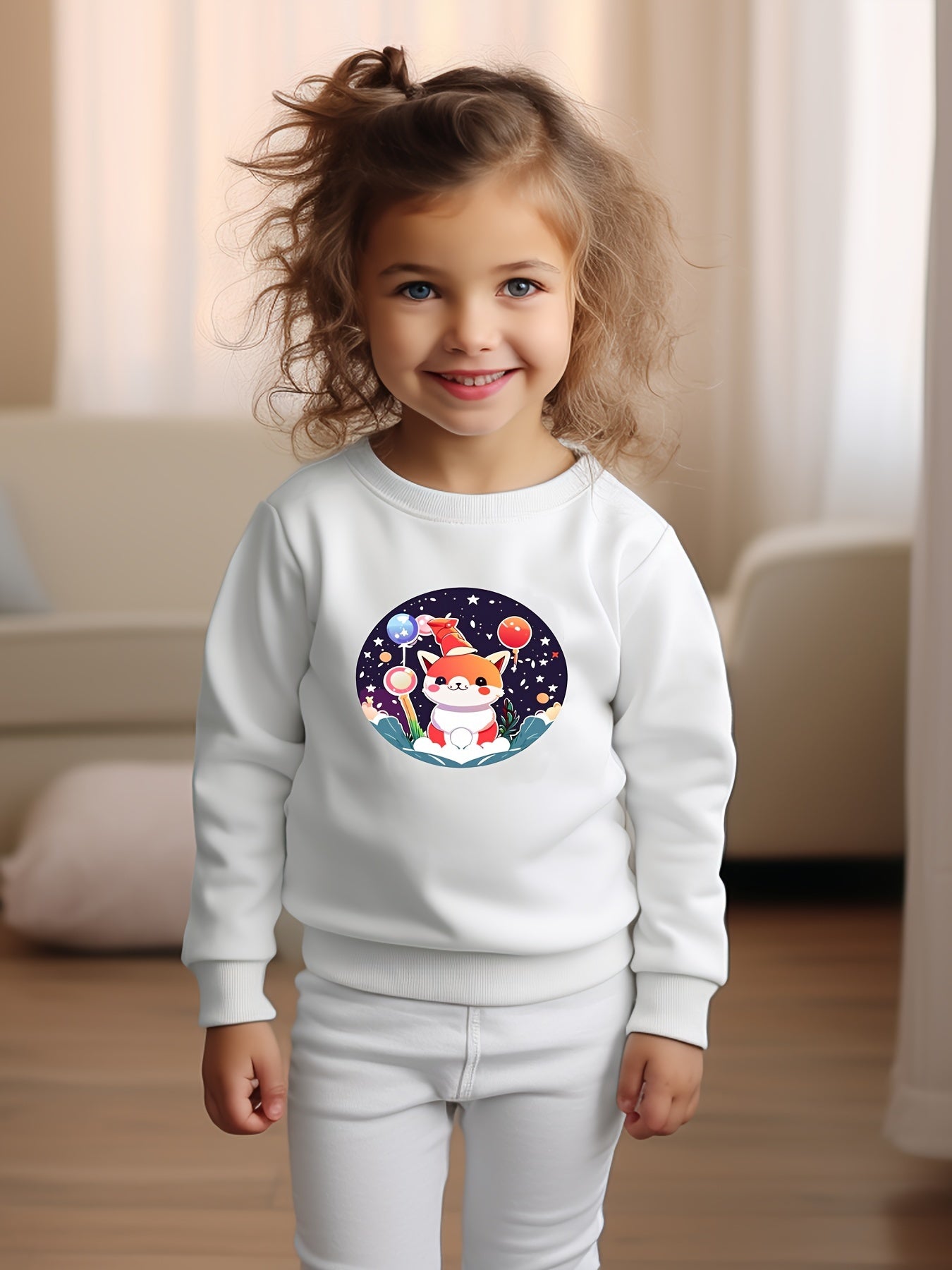 Lovely Kitty In The Snow Crew Neck Sweatshirt