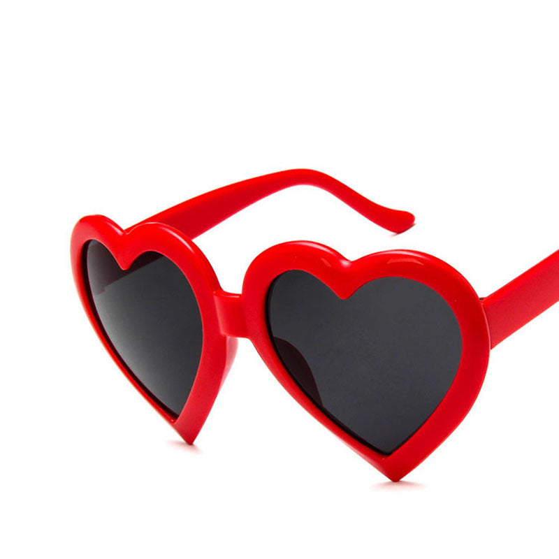 Heart Shaped Sunglasses Metal Frame Sunscreen Glasses