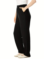  Women's High Waisted Straight Leg Work Trousers