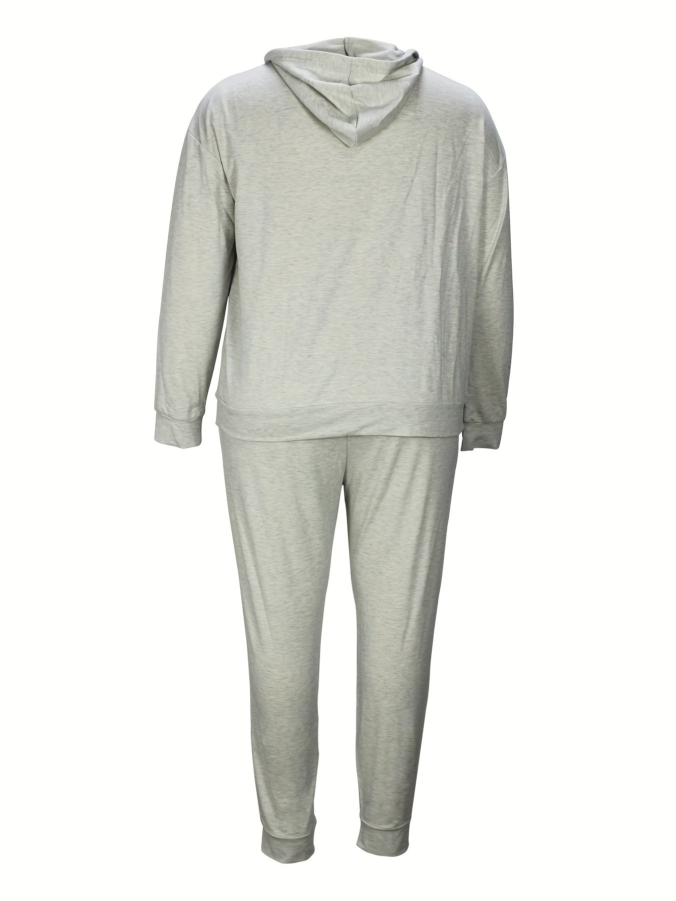 Women's Plus Size Sporty Outfit: Hooded Zipper Coat & Sweatpant