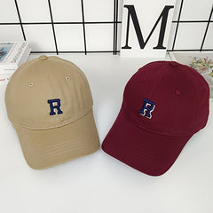Men's R Letter Embroidery Baseball Cap Sun Hat Casual Style Hat