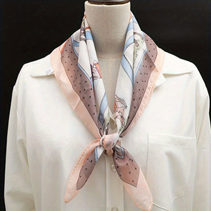 Chain Print Chiffon Neckerchief Scarf Bandana Head Wrap Hair Accessory