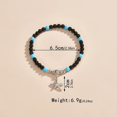 Ocean Style Shell Pendant Beaded Anklet Adjustable Ankle Bracelet