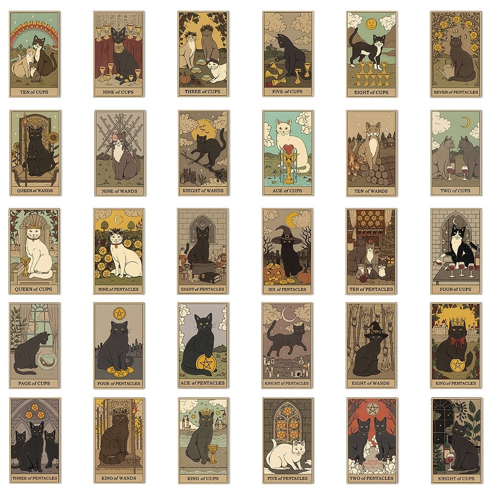 Cat Tarot Card Sticker Gift Decoration