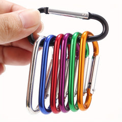 10pcs Carabiner Keychain Aluminum D-Ring Spring Snap Hook