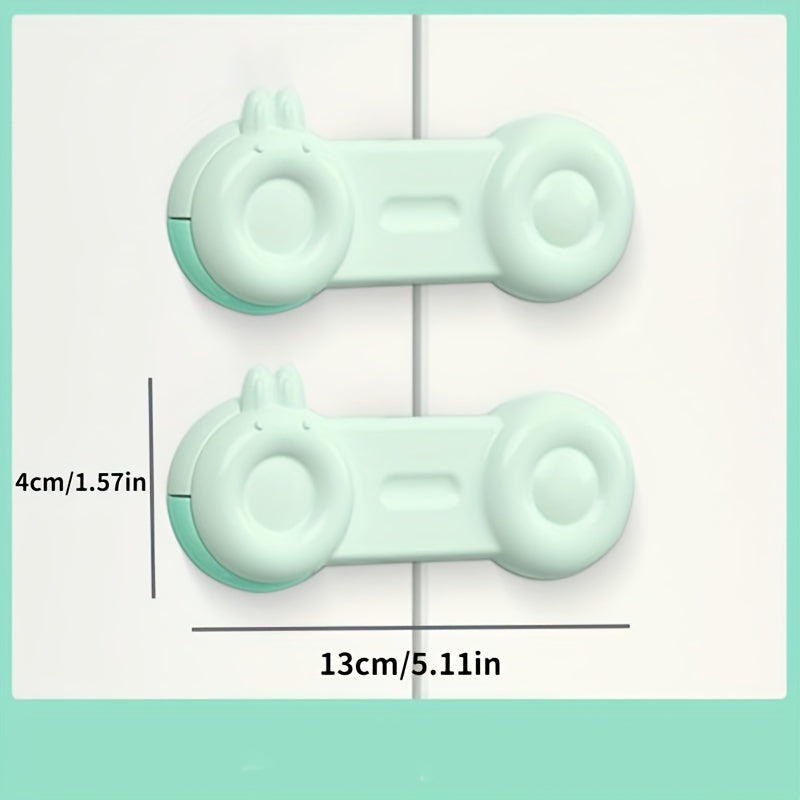 2pcs Baby Safety Lock Anti-pinch Drawer Refrigerator Cabinet Door Sliding Lock