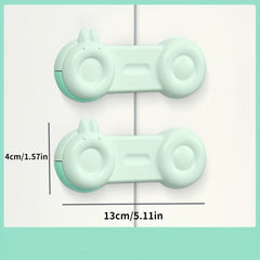 2pcs Baby Safety Lock Anti-pinch Drawer Refrigerator Cabinet Door Sliding Lock