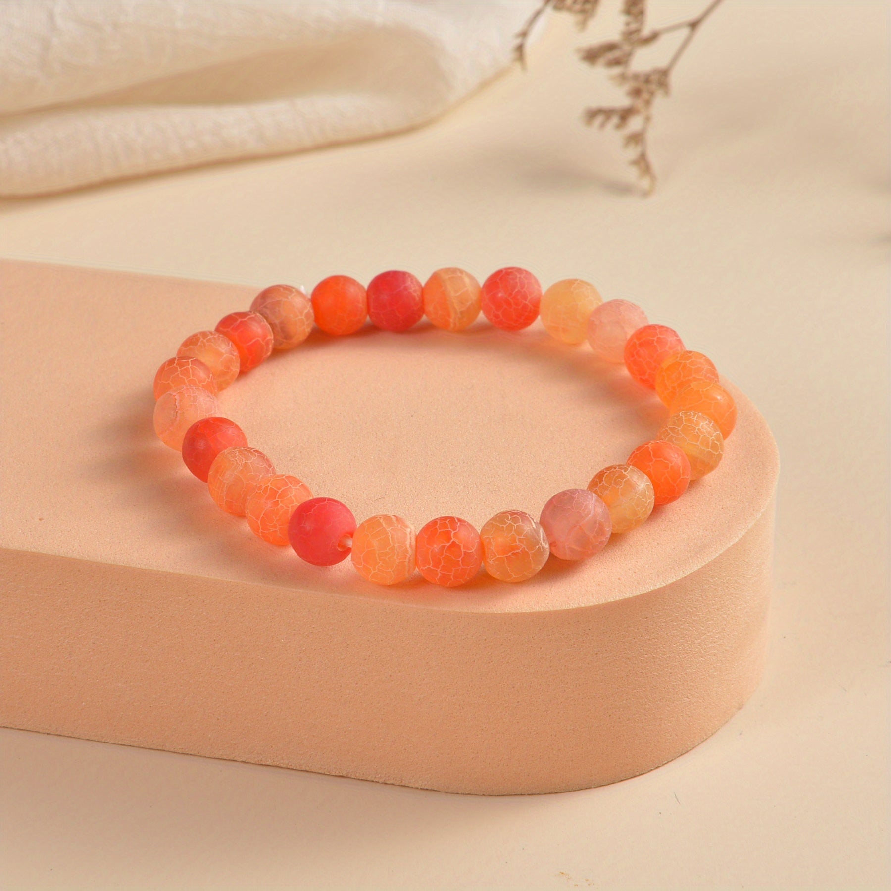 8mm Healing Stone Beaded Bracelet Natural Stretch Bracelet