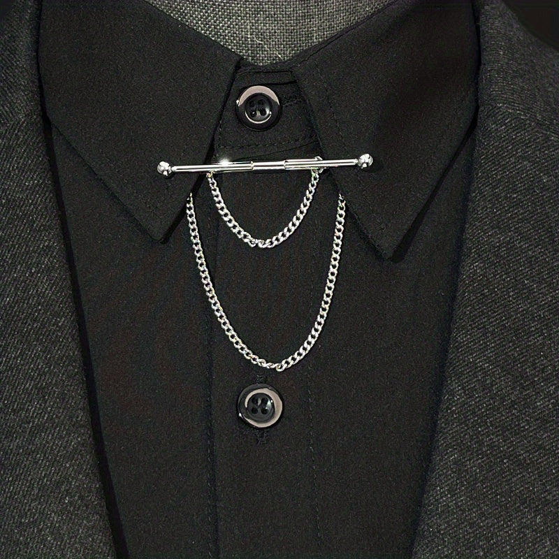 Chain Tassel Collar Suit Buckle Collar Clip Collar Pin Men's Jewelry