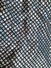  Metallic Grid V Neck Bra & Glitter Panty Set