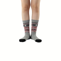 Geometric Pattern Mid Tube Socks Soft Women's Stockings