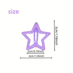 Set of 20 Solid Star Hair Clips for Girls