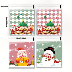 100pcs Christmas Tree Snowflake Candy Gift Packaging Bag