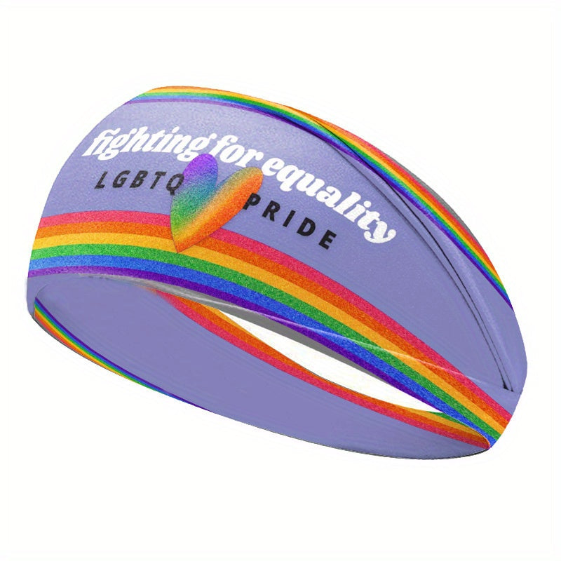 Rainbow Elastic Sports Headband for Women