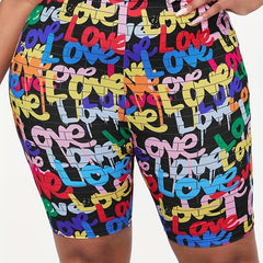 Women's Activewear Letter Print Skinny Shorts for Yoga Running