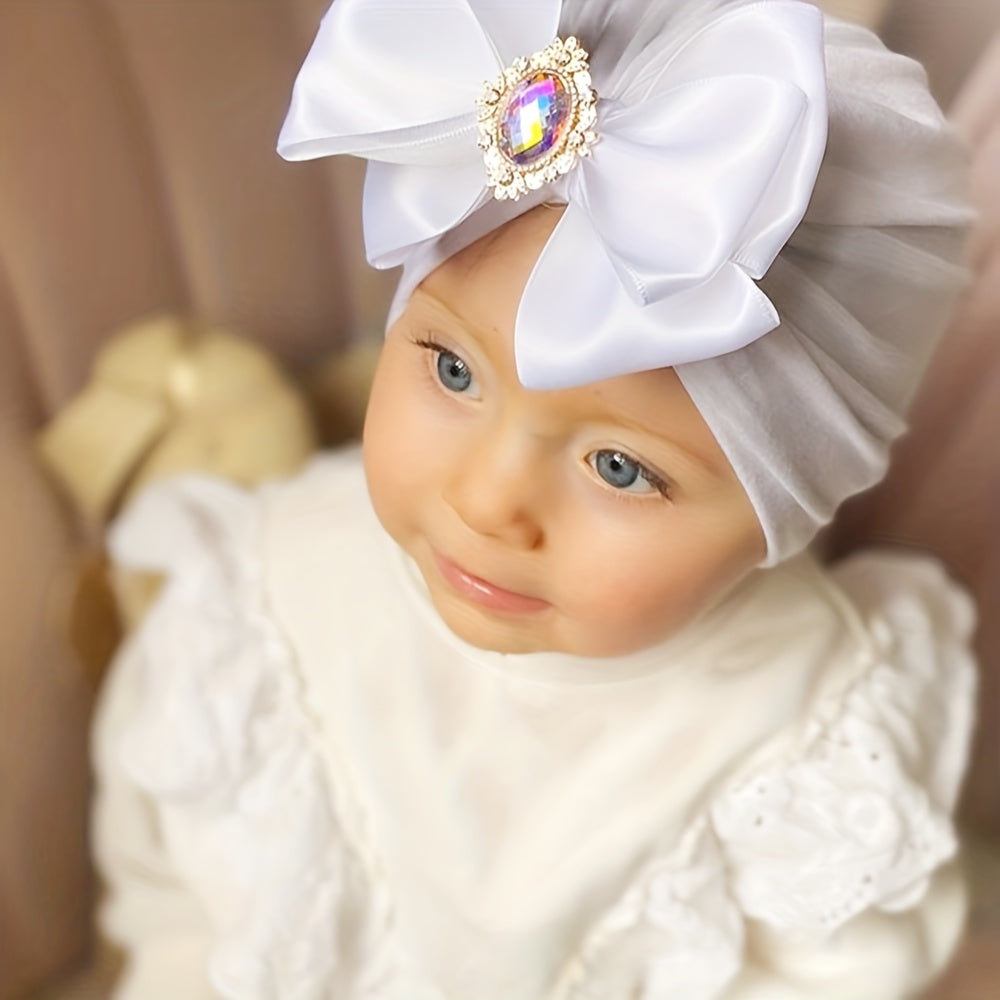 Baby Girls Bowknot Turban Beanie Cap Headwear Accessories