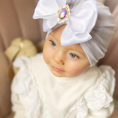 Rhinestone Baby Hat with Big Bow