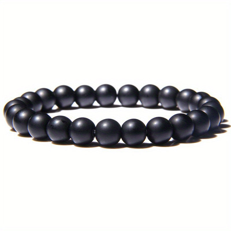 Natural Rose Quartz Beaded Bracelet - Fashionable Unisex Style