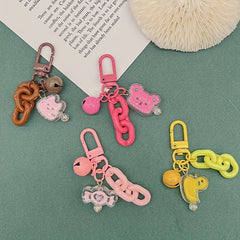Cartoon Animal Keychain Candy Key Ring for Women Girls Gift