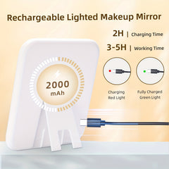 Travel Makeup Mirror With Lights 360 Adjustable Angle 2000mAh