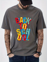Back To School Print Men's Graphic Crew Neck T-shirt