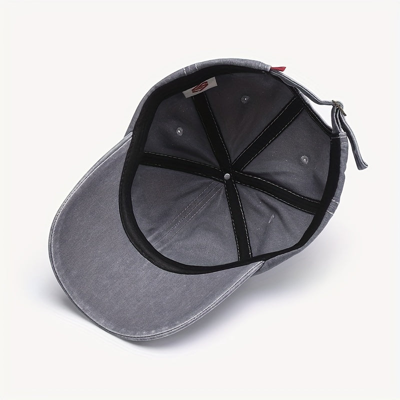 Outdoor Curved Brim Letter Embroidery Men's Peaked Cap Baseball Cap