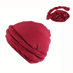Men's Double Layer Braid Hat Turban Versatile Beanie Hat