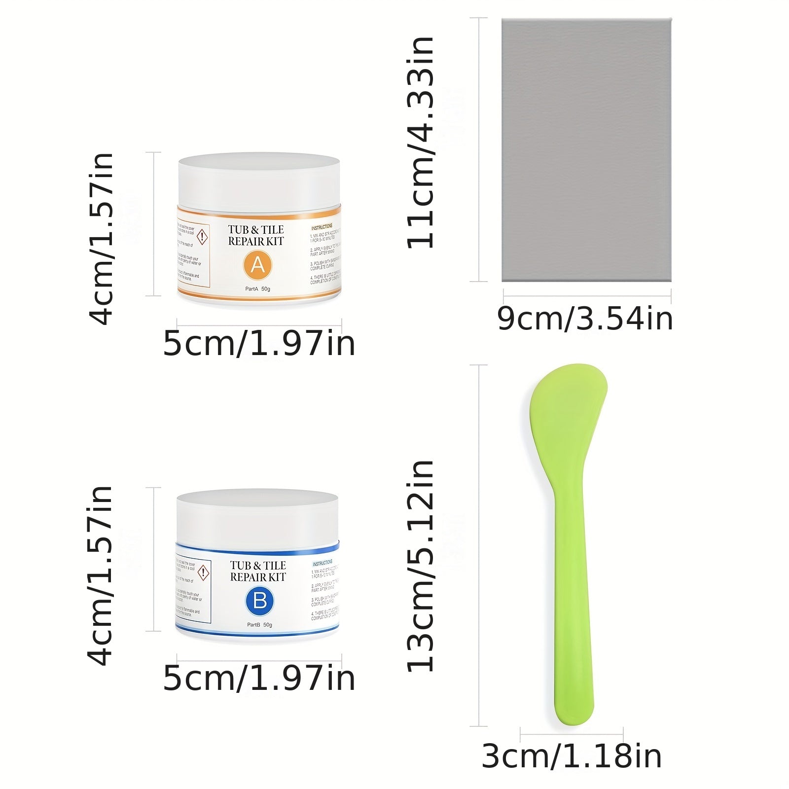 VERN Tub Repair Kit - Fixes Fiberglass, Acrylic, Porcelain, Tile
