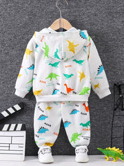 Baby Boys Dinosaur Print Hoodie & Pants Set