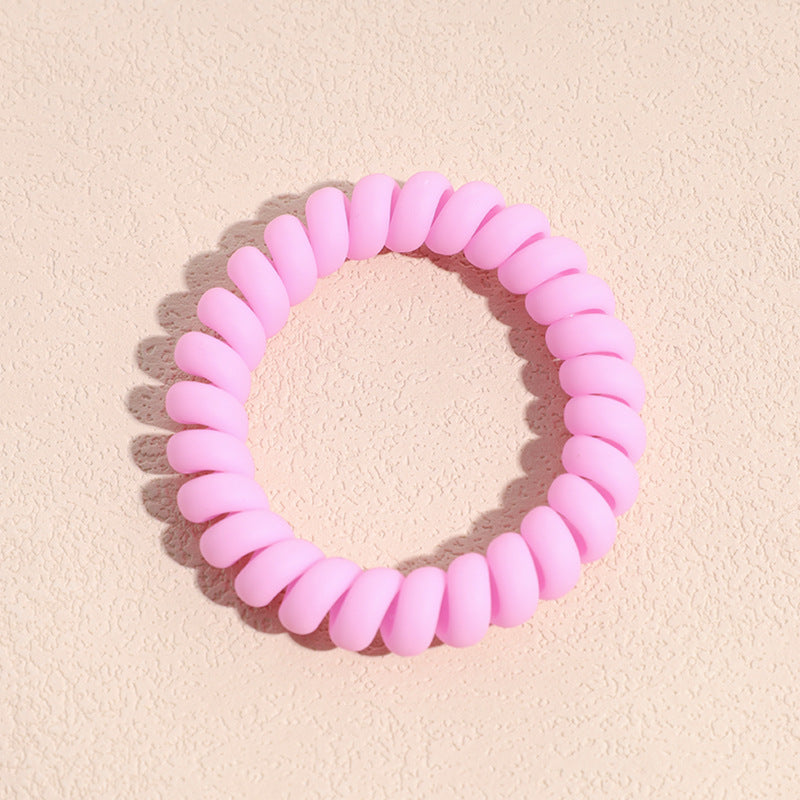 Solid Telephone Wire Scrunchie Elastic Hair Tie Accessory