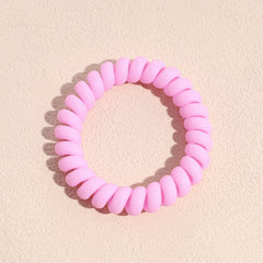 Solid Telephone Wire Scrunchie Elastic Hair Tie Accessory
