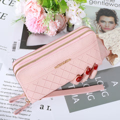 Large Capacity Zipper Coin Purse Clutch Bag with Wristband