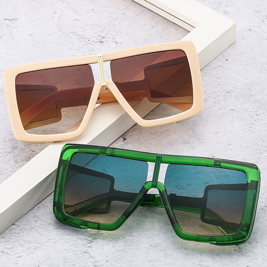 Colorful Lens Square Sunglasses Women Street Style