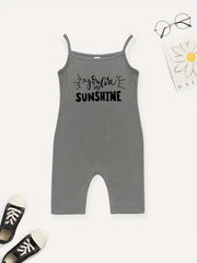 Toddler Girls Letter SUNSHINE Cami Rompers Kids Summer Clothes