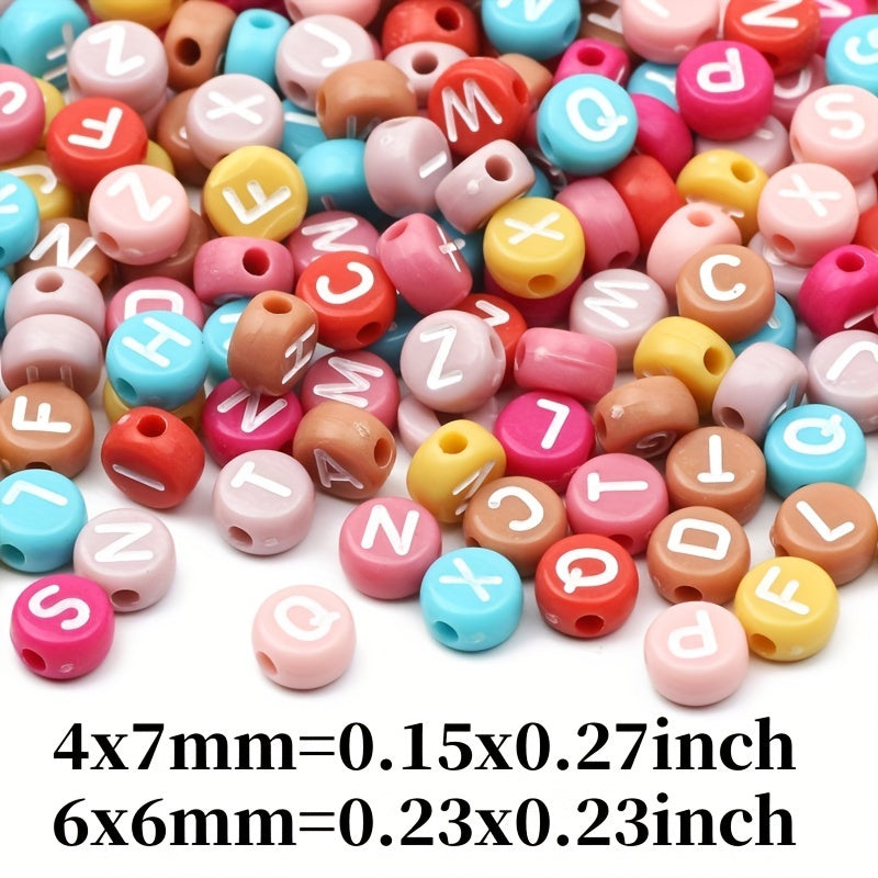 100pcs Mixed Acrylic Heart Letter Beads for DIY Jewelry Making